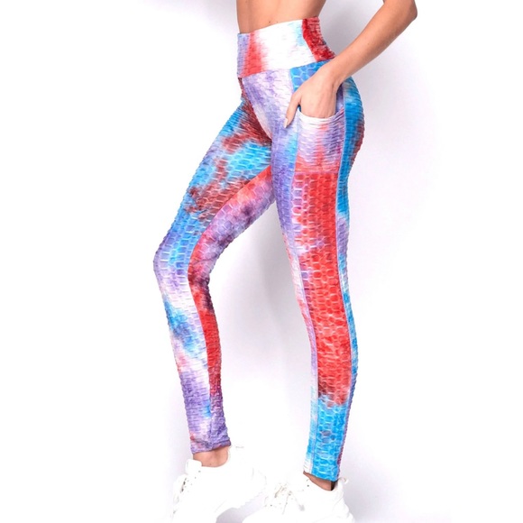 NWT Women’s Anti Cellulite Tie Dye Leggings - Picture 1 of 13